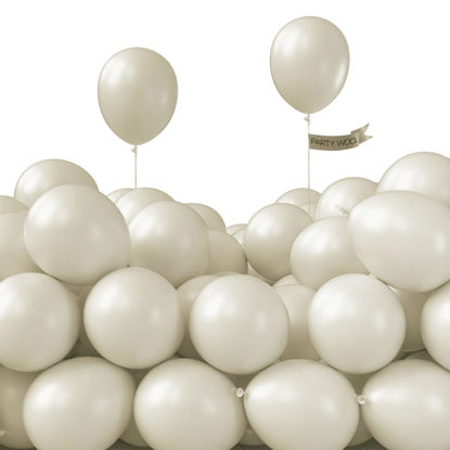 Picture of PartyWoo Retro White Balloons, 50 pcs 5 Inch White Sand Balloons, Latex Balloons for Balloon Garland Arch as Party Decorations, Birthday Decorations, Wedding Decorations, Baby Shower Decorations