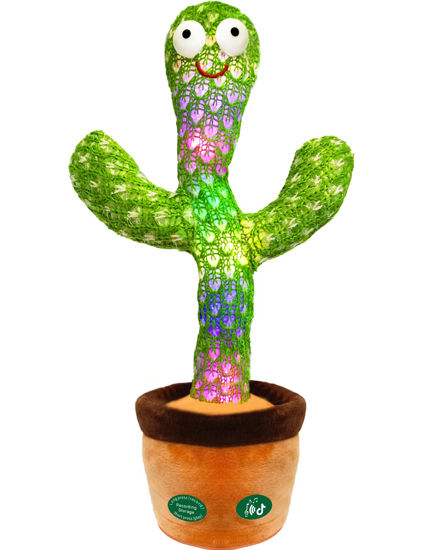 Picture of [Update Volume Adjustable] Pbooo Dancing Cactus Toy,Talking Repeat Singing Sunny Cactus Toy 120 Pcs Songs for Baby 16S Record Your Sound Volume Adjustment