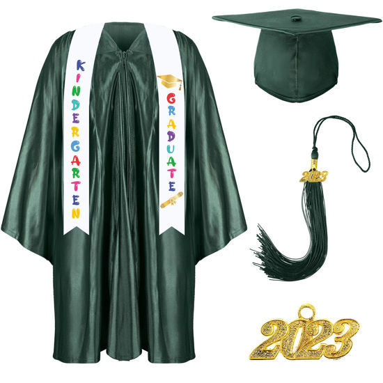 Shiny Emerald Green Graduation Cap & Gown – Graduation Attire