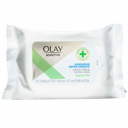 Picture of Olay Makeup Remover Wipes for Sensitive Skin, with Hungarian Water Essence, 25 Count