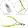 Picture of Cuticle Trimmer with Cuticle Pusher and Cutter-YINYIN Cuticle Cutter Cuticle Nipper Professional Stainless Steel Cuticle Clippers Durable Pedicure Manicure Tools for Fingernails and Toenails (Green)