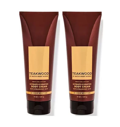 Picture of Bath and Body Works Teakwood Men's Collection Ultimate Hydration Ultra Shea Body Cream 8 Oz 2 Pack (Teakwood)