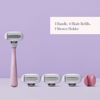Picture of Flamingo 5-Blade Razors for Women - 1 Razor Handle + 4 5-Blade Refills + 1 Shower Holder - Rose