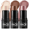 Picture of FOCALLURE 3 Pcs Cream Contour Sticks,Shades with Highlighter & Bronzer & Blush,Non-greasy and Water-resistant Face Contouring Pen,Easy to Sculpt the Face and Create a Lightweight Finishing Makeup,NEUTRAL