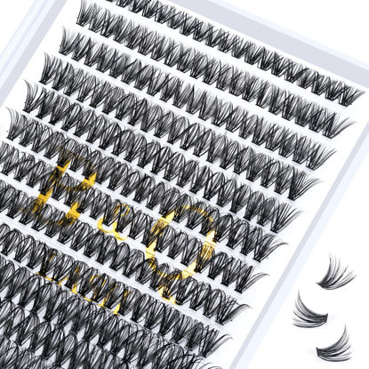 Picture of Lash Clusters 40D-0.07C-10-18MIX Individual Lashes 280 Clusters False Eyelash 40D 40D 50D Lash Clusters Extensions Individual Lashes Cluster DIY Eyelash Extensions at Home (40D-0.07C,10-18MIX)
