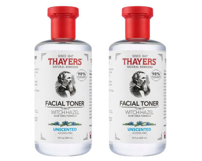 Picture of THAYERS Alcohol-Free, Hydrating, Unscented Witch Hazel Facial Toner with Aloe Vera Formula, 12 Oz (Pack of 2)
