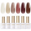 Picture of GAOY Jelly Milky White Gel Nail Polish Set, 6 Translucent Sheer Maroon UV Colors for Art Home DIY Manicure Kit