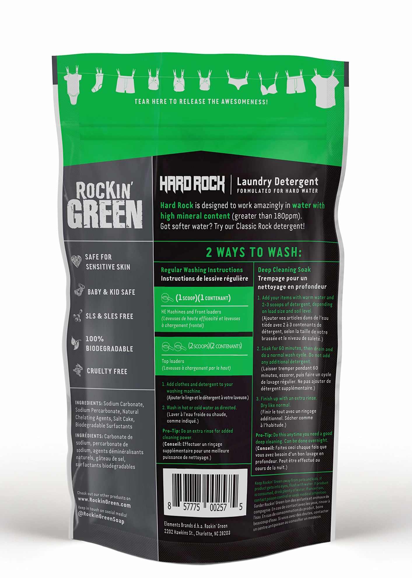 GetUSCart- Rockin' Green Hard Rock Laundry Detergent (90 Loads), Plant ...