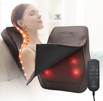 Picture of Back Massager Neck Massager with Heat, 3D Kneading Massage Pillow for Pain Relief, Massagers for Neck and Back, Shoulder, Leg, Gifts for Men Women Mom Dad, Stress Relax at Home Office and Car