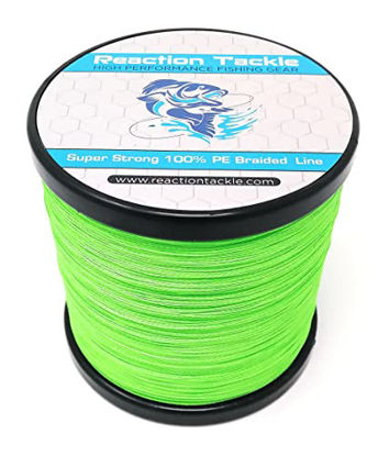 Picture of Reaction Tackle Braided Fishing Line Hi Vis Green 20LB 1500yds