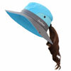 Picture of Muryobao Women's Sun Hat Outdoor UV Protection Foldable Mesh Bucket Hat Wide Brim Summer Beach Fishing Cap Sky Blue