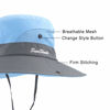 Picture of Muryobao Women's Sun Hat Outdoor UV Protection Foldable Mesh Bucket Hat Wide Brim Summer Beach Fishing Cap Sky Blue