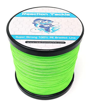 Picture of Reaction Tackle Braided Fishing Line Hi Vis Green 15LB 150yd