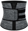 Picture of HOPLYNN Neoprene Sweat Waist Trainer Corset Trimmer Shaper Belt for Women, Workout Plus Size Waist Cincher Stomach Wraps Bands Grey XXXX-Large
