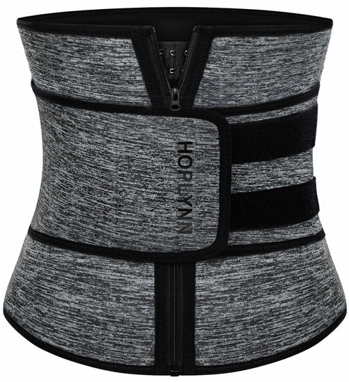 GetUSCart- HOPLYNN Neoprene Sweat Waist Trainer Corset Trimmer Shaper Belt  for Women, Workout Plus Size Waist Cincher Stomach Wraps Bands Grey  XXXX-Large