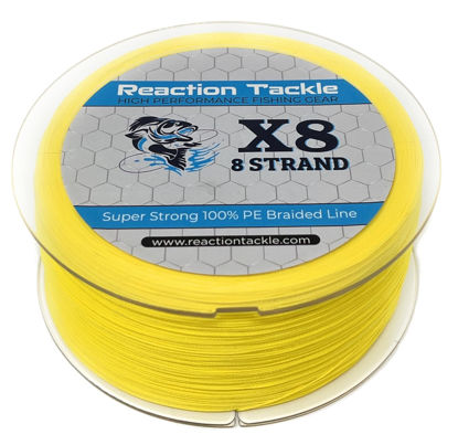 Picture of Reaction Tackle Braided Fishing Line - 8 Strand Hi Vis Yellow 120LB 300yd
