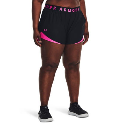 Picture of Under Armour Women's Plus Size Play Up 3.0 Shorts, (023) Black/Rebel Pink/Rebel Pink, 1X