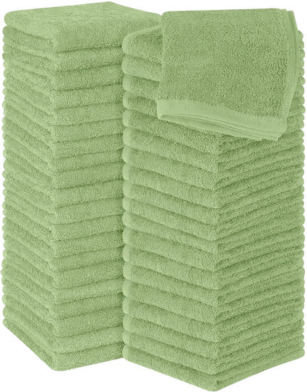 GetUSCart- Utopia Towels Cotton Washcloths Set - 100% Ring Spun Cotton,  Premium Quality Flannel Face Cloths, Highly Absorbent and Soft Feel  Fingertip Towels (60 Pack, Sage Green)