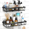 Picture of Moforoco Shower Caddy Shelf Organizer Rack, Self Adhesive Black Bathroom Shelves Basket, Home Farmhouse Wall Shower Inside Organization and Storage Decor Rv Accessories, First Apartment Essentials