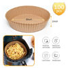 Picture of Ailun 8inch Disposable Paper Liners, 100PCS Non-Stick Parchment Liner, Oil Resistant, Waterproof, Food Grade Baking Paper for 5-8 QT Air Fryer Baking Roasting Microwave