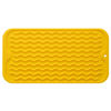Picture of MicoYang Silicone Dish Drying Mat for Multiple Usage,Easy clean,Eco-friendly,Heat-resistant Silicone Mat for Kitchen Counter,Sink,Bar,Bottle,or Cup Yellow S 12 inches x 6 inches