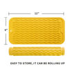 Picture of MicoYang Silicone Dish Drying Mat for Multiple Usage,Easy clean,Eco-friendly,Heat-resistant Silicone Mat for Kitchen Counter,Sink,Bar,Bottle,or Cup Yellow S 12 inches x 6 inches