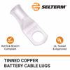 Picture of SELTERM 10pcs 2 AWG-3/8 Stud Tinned Copper Wire Lugs, Heavy Duty Battery Cable Ends,2 Gauge Ring Terminals, UL Battery Lugs Marine Grade Copper Eyelets Electrical Battery Terminal Connectors