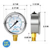 Picture of MEANLIN MEASURE 0~50Psi Stainless Steel 1/4" NPT 2.5" FACE DIAL Liquid Filled Pressure Gauge WOG Water Oil Gas Lower Mount