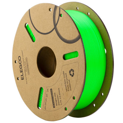 Picture of ELEGOO PLA Filament 1.75mm Neon Green 1KG, 3D Printer Filament Dimensional Accuracy +/- 0.02mm, 1kg Cardboard Spool(2.2lbs) 3D Printing Filament Fits for Most FDM 3D Printers