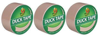 Picture of Duck Brand 283264 Color Duct Tape, Beige, 1.88 Inches x 20 Yards Each Roll, 3 Rolls
