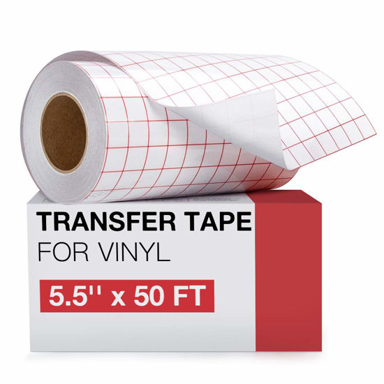 GetUSCart- Transfer Tape for Vinyl- 5.5" x 50 FT w/Red Alignment Grid