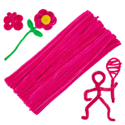 Picture of 100 Pieces Pipe Cleaners Chenille Stem, Solid Color Pipe Cleaners Set for Pipe Cleaners DIY Arts Crafts Decorations, Chenille Stems Pipe Cleaners (Rose Red)