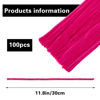 Picture of 100 Pieces Pipe Cleaners Chenille Stem, Solid Color Pipe Cleaners Set for Pipe Cleaners DIY Arts Crafts Decorations, Chenille Stems Pipe Cleaners (Rose Red)