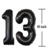 Picture of 13 Number Balloons Black Big Giant Jumbo Big Large 13 or 31 Foil Mylar Helium Number Balloons Black 13th 31st Birthday Party Anniversary Events Decorations for Boy Girl
