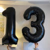 Picture of 13 Number Balloons Black Big Giant Jumbo Big Large 13 or 31 Foil Mylar Helium Number Balloons Black 13th 31st Birthday Party Anniversary Events Decorations for Boy Girl