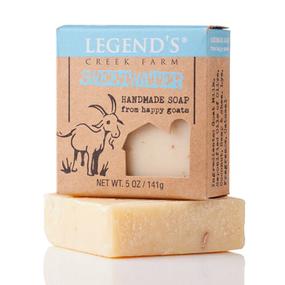 Picture of Legend's Creek Farm Goat Milk Soap, Moisturizing Cleansing Bar for Hands and Body, Creamy Lather and Nourishing, Gentle For Sensitive Skin, Handmade in USA (Sweetwater, Single)