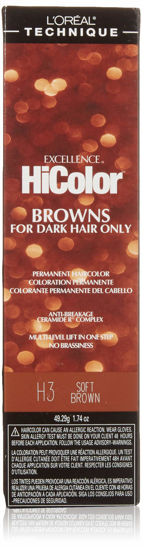 Picture of L'Oreal Paris Excellence HiColor Haircolor, Soft Brown, 1.74 Ounce