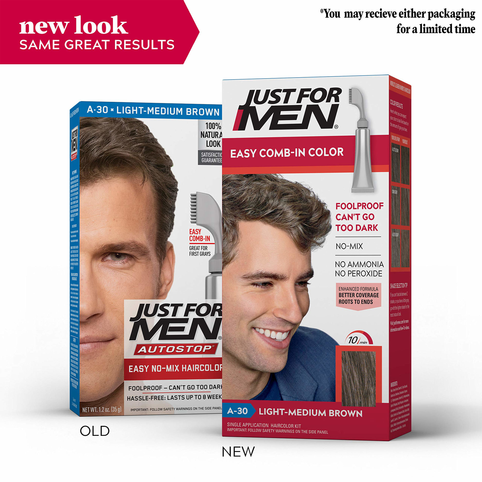 GetUSCart- Just For Men Easy Comb-In Color Mens Hair Dye, Easy No Mix ...