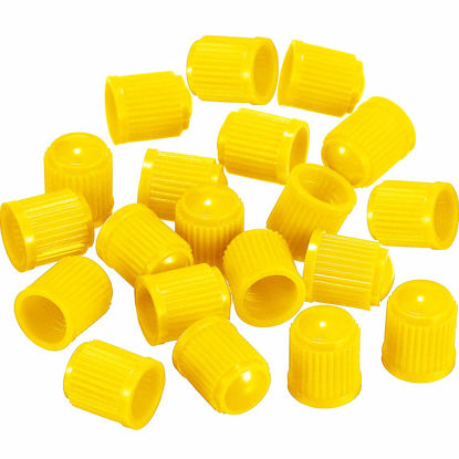 Picture of Outus 20 Pack Tyre Valve Dust Caps for Car, Motorbike, Trucks, Bike, Bicycle (Yellow)