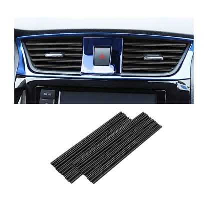 Picture of 20 Pieces Car Air Conditioner Decoration Strip for Vent Outlet, Universal Waterproof Bendable Air Vent Outlet Trim Decoration, Suitable for Most Air Vent Outlet, Car Interior Accessories (Black)