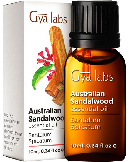Picture of Gya Labs Australian Sandalwood Essential Oil for Diffuser - Natural Australian Sandalwood Oil for Skin & Aromatherapy (0.34 Fl Oz)