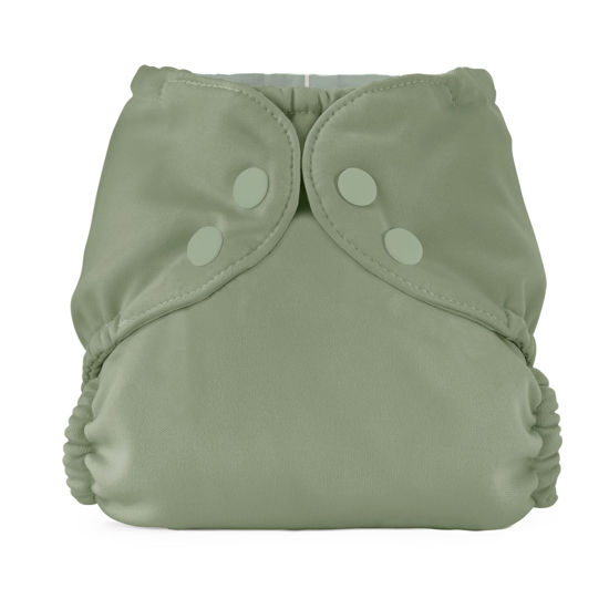 Picture of Esembly Cloth Diaper Outer, Waterproof Cloth Diaper Cover, Swim Diaper, Leak-Proof and Breathable Layer Over Prefolds, Flats or Fitteds, Reusable Diaper with Snap Closure, Size 2 (18-35lbs), Aloe
