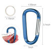 Picture of 6PCS Carabiner Caribeaner Clip,3" Large Aluminum D Ring Shape Carabeaner with 6PCS Keyring Keychain Hook (2 Orange+2 Navy+2 Red)