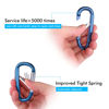 Picture of 6PCS Carabiner Caribeaner Clip,3" Large Aluminum D Ring Shape Carabeaner with 6PCS Keyring Keychain Hook (2 Orange+2 Navy+2 Red)