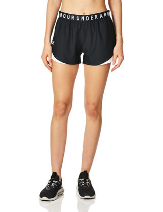 Picture of Under Armour womens Play Up Shorts 3.0 , Black (002)/White , 3X