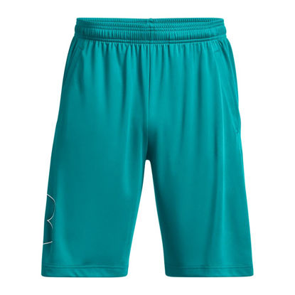 Picture of Under Armour Men's Standard Tech Graphic Shorts, (722) Coastal Teal / / White, X-Large