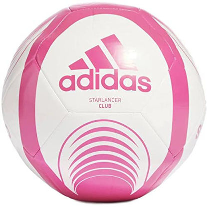 Picture of adidas Unisex-Adult Starlancer Club Soccer Ball, Shock Pink/White, 4