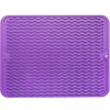 Picture of MicoYang Silicone Dish Drying Mat for Multiple Usage,Easy clean,Eco-friendly,Heat-resistant Silicone Mat for Kitchen Counter or Sink,Refrigerator or Drawer liner Purple L 16 inches x 12 inches