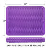 Picture of MicoYang Silicone Dish Drying Mat for Multiple Usage,Easy clean,Eco-friendly,Heat-resistant Silicone Mat for Kitchen Counter or Sink,Refrigerator or Drawer liner Purple L 16 inches x 12 inches