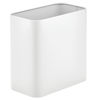 Picture of mDesign Small Metal 2.4 Gallon Trash Can Wastebasket Garbage Bin for Bathroom - Mini Slim Rubbish Waste Bin Trashcans for Master or Guest Bath, Bedroom, Garage, Laundry Room, or Playroom, White, Pack of 1